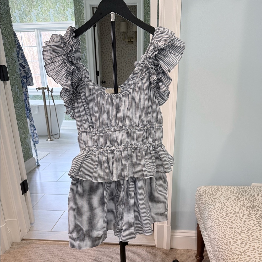 Ulla Johnson Blue And White Patterned Set - image 1